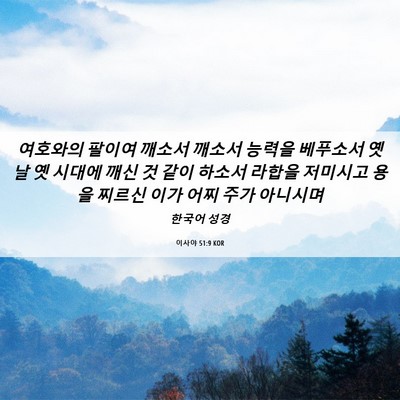 Picture 06 - 이사야 51:9 KOR - 여호와의 팔이여 깨소서 깨소서 - Bible Verse Picture