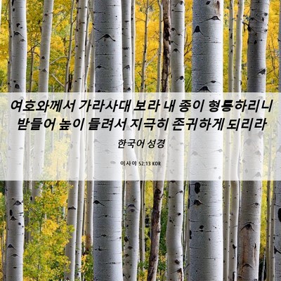 Picture 06 - 이사야 52:13 KOR - 여호와께서 가라사대 보라 내 종이 - Bible Verse Picture