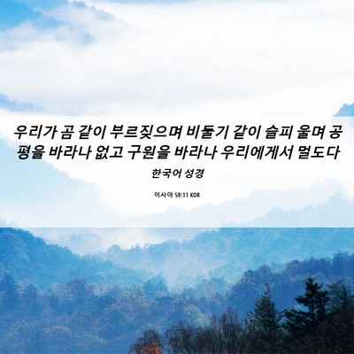 Picture 06 - 이사야 59:11 KOR - 우리가 곰 같이 부르짖으며 비둘기 - Bible Verse Picture