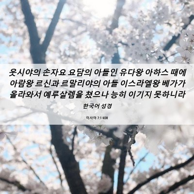 Picture 06 - 이사야 7:1 KOR - 웃시야의 손자요 요담의 아들인 - Bible Verse Picture