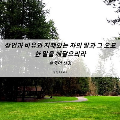 Picture 06 - 잠언 1:6 KOR - 잠언과 비유와 지혜있는 자의 말과 - Bible Verse Picture