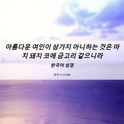 Picture 06 - 잠언 11:22 KOR - 아름다운 여인이 삼가지 아니하는 - Bible Verse Picture