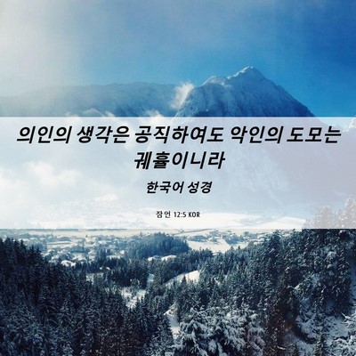 Picture 06 - 잠언 12:5 KOR - 의인의 생각은 공직하여도 악인의 - Bible Verse Picture