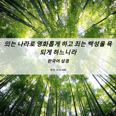 Picture 06 - 잠언 14:34 KOR - 의는 나라로 영화롭게 하고 죄는 - Bible Verse Picture