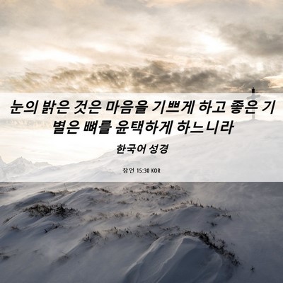 Picture 06 - 잠언 15:30 KOR - 눈의 밝은 것은 마음을 기쁘게 하고 - Bible Verse Picture