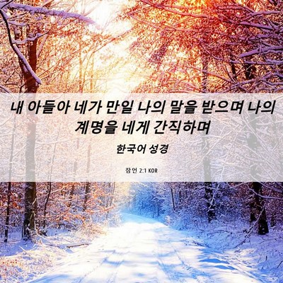 Picture 06 - 잠언 2:1 KOR - 내 아들아 네가 만일 나의 말을 - Bible Verse Picture