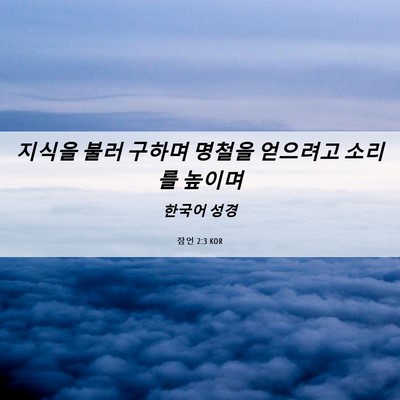 Picture 06 - 잠언 2:3 KOR - 지식을 불러 구하며 명철을 얻으려고 - Bible Verse Picture