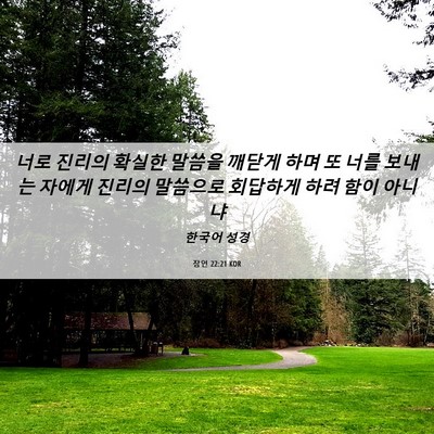Picture 06 - 잠언 22:21 KOR - 너로 진리의 확실한 말씀을 깨닫게 - Bible Verse Picture