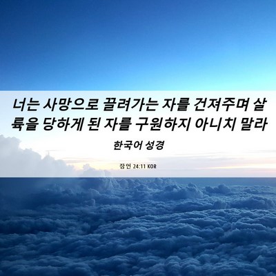 Picture 06 - 잠언 24:11 KOR - 너는 사망으로 끌려가는 자를 - Bible Verse Picture