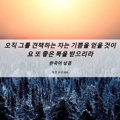 Picture 06 - 잠언 24:25 KOR - 오직 그를 견책하는 자는 기쁨을 - Bible Verse Picture