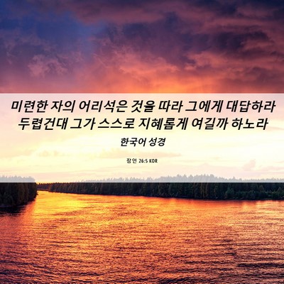Picture 06 - 잠언 26:5 KOR - 미련한 자의 어리석은 것을 따라 - Bible Verse Picture