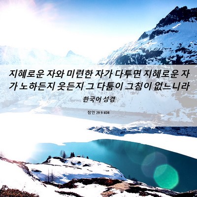 Picture 06 - 잠언 29:9 KOR - 지혜로운 자와 미련한 자가 다투면 - Bible Verse Picture