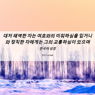 Picture 06 - 잠언 3:32 KOR - 대저 패역한 자는 여호와의 - Bible Verse Picture
