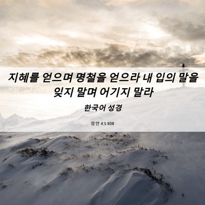 Picture 06 - 잠언 4:5 KOR - 지혜를 얻으며 명철을 얻으라 내 - Bible Verse Picture
