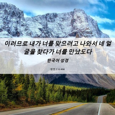 Picture 06 - 잠언 7:15 KOR - 이러므로 내가 너를 맞으려고 나와서 - Bible Verse Picture