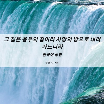 Picture 06 - 잠언 7:27 KOR - 그 집은 음부의 길이라 사망의 - Bible Verse Picture