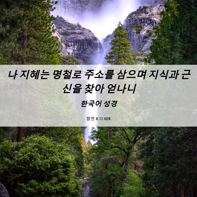 Picture 06 - 잠언 8:12 KOR - 나 지혜는 명철로 주소를 삼으며 - Bible Verse Picture