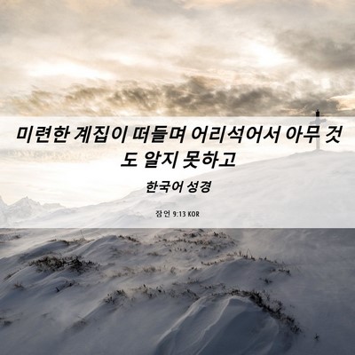 Picture 06 - 잠언 9:13 KOR - 미련한 계집이 떠들며 어리석어서 - Bible Verse Picture