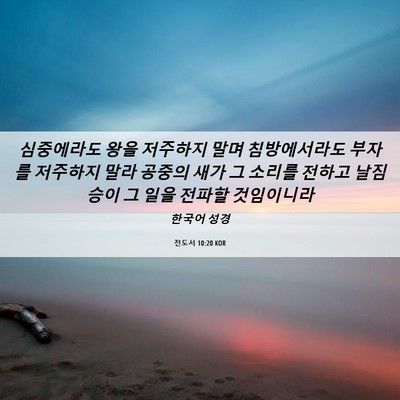 Picture 06 - 전도서 10:20 KOR - 심중에라도 왕을 저주하지 말며 - Bible Verse Picture