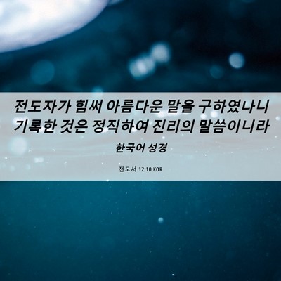 Picture 06 - 전도서 12:10 KOR - 전도자가 힘써 아름다운 말을 - Bible Verse Picture
