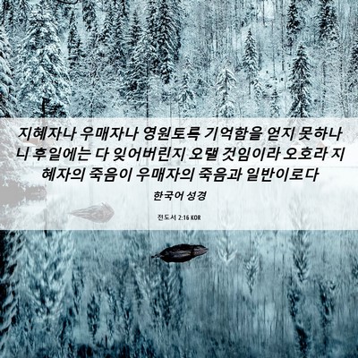 Picture 06 - 전도서 2:16 KOR - 지혜자나 우매자나 영원토록 - Bible Verse Picture