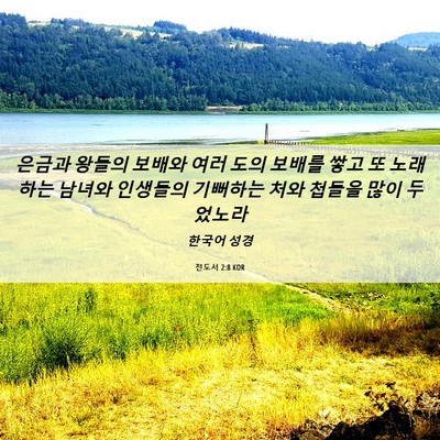 Picture 06 - 전도서 2:8 KOR - 은금과 왕들의 보배와 여러 도의 - Bible Verse Picture