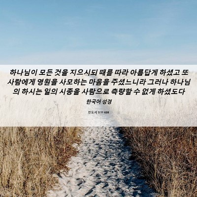 Picture 06 - 전도서 3:11 KOR - 하나님이 모든 것을 지으시되 때를 - Bible Verse Picture