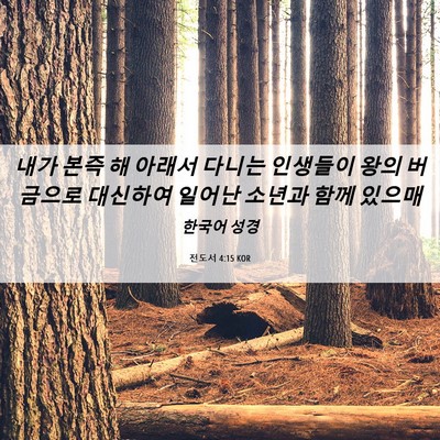 Picture 06 - 전도서 4:15 KOR - 내가 본즉 해 아래서 다니는 - Bible Verse Picture