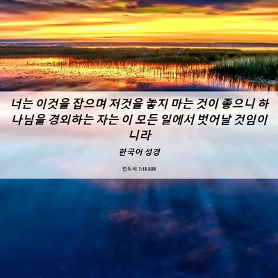 Picture 06 - 전도서 7:18 KOR - 너는 이것을 잡으며 저것을 놓지 - Bible Verse Picture