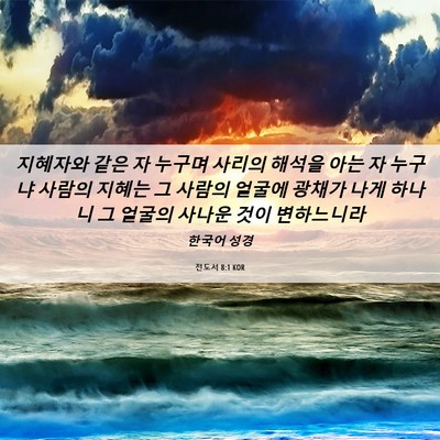 Picture 06 - 전도서 8:1 KOR - 지혜자와 같은 자 누구며 사리의 - Bible Verse Picture