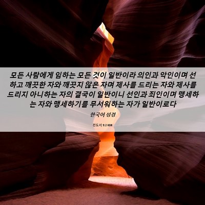 Picture 06 - 전도서 9:2 KOR - 모든 사람에게 임하는 모든 것이 - Bible Verse Picture