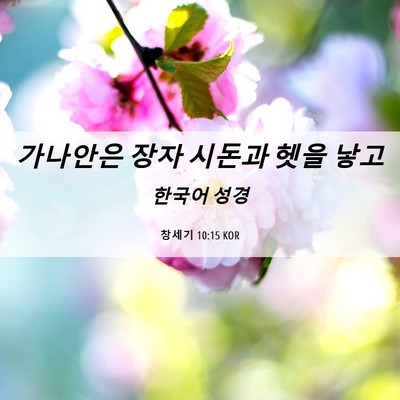 Picture 06 - 창세기 10:15 KOR - 가나안은 장자 시돈과 헷을 - Bible Verse Picture