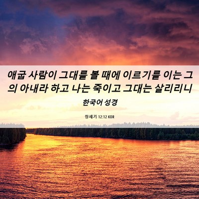 Picture 06 - 창세기 12:12 KOR - 애굽 사람이 그대를 볼 때에 - Bible Verse Picture