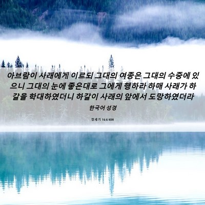 Picture 06 - 창세기 16:6 KOR - 아브람이 사래에게 이르되 그대의 - Bible Verse Picture