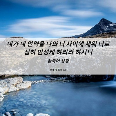 Picture 06 - 창세기 17:2 KOR - 내가 내 언약을 나와 너 사이에 세워 - Bible Verse Picture