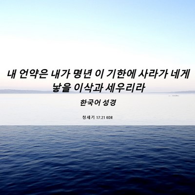 Picture 06 - 창세기 17:21 KOR - 내 언약은 내가 명년 이 기한에 - Bible Verse Picture