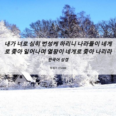 Picture 06 - 창세기 17:6 KOR - 내가 너로 심히 번성케 하리니 - Bible Verse Picture