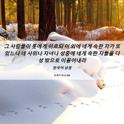 Picture 06 - 창세기 19:12 KOR - 그 사람들이 롯에게 이르되 이 외에 - Bible Verse Picture