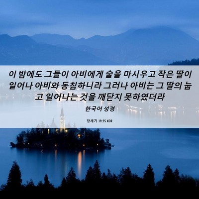 Picture 06 - 창세기 19:35 KOR - 이 밤에도 그들이 아비에게 술을 - Bible Verse Picture