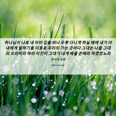 Picture 06 - 창세기 20:13 KOR - 하나님이 나로 내 아비 집을 떠나 - Bible Verse Picture