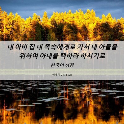 Picture 06 - 창세기 24:38 KOR - 내 아비 집 내 족속에게로 가서 내 - Bible Verse Picture