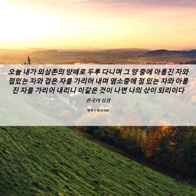 Picture 06 - 창세기 30:32 KOR - 오늘 내가 외삼촌의 양떼로 두루 - Bible Verse Picture