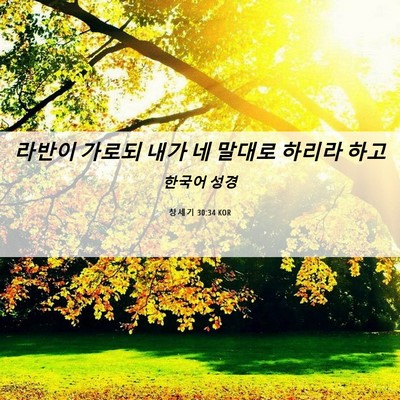 Picture 06 - 창세기 30:34 KOR - 라반이 가로되 내가 네 말대로 - Bible Verse Picture