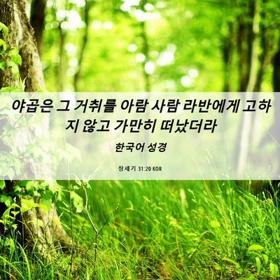 Picture 06 - 창세기 31:20 KOR - 야곱은 그 거취를 아람 사람 - Bible Verse Picture