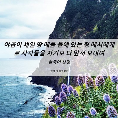 Picture 06 - 창세기 32:3 KOR - 야곱이 세일 땅 에돔 들에 있는 형 - Bible Verse Picture