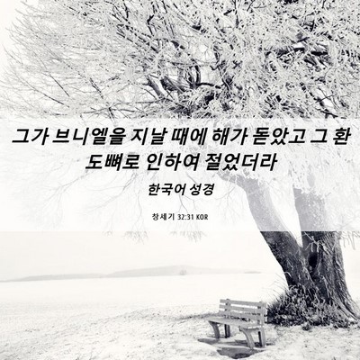 Picture 06 - 창세기 32:31 KOR - 그가 브니엘을 지날 때에 해가 - Bible Verse Picture