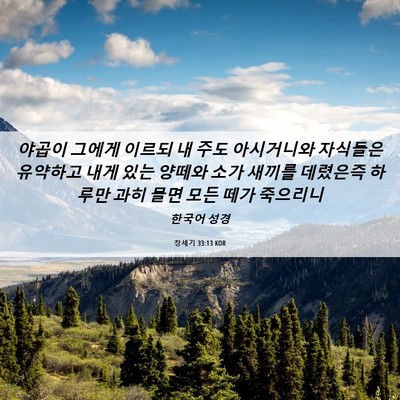 Picture 06 - 창세기 33:13 KOR - 야곱이 그에게 이르되 내 주도 - Bible Verse Picture