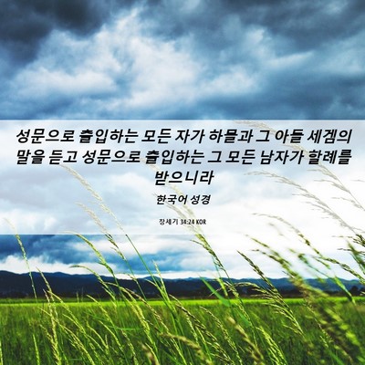 Picture 06 - 창세기 34:24 KOR - 성문으로 출입하는 모든 자가 하몰과 - Bible Verse Picture