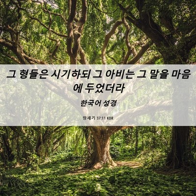 Picture 06 - 창세기 37:11 KOR - 그 형들은 시기하되 그 아비는 그 - Bible Verse Picture