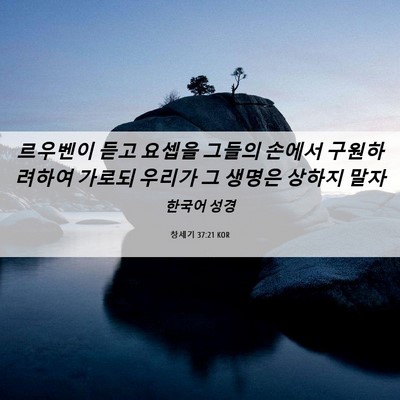 Picture 06 - 창세기 37:21 KOR - 르우벤이 듣고 요셉을 그들의 손에서 - Bible Verse Picture